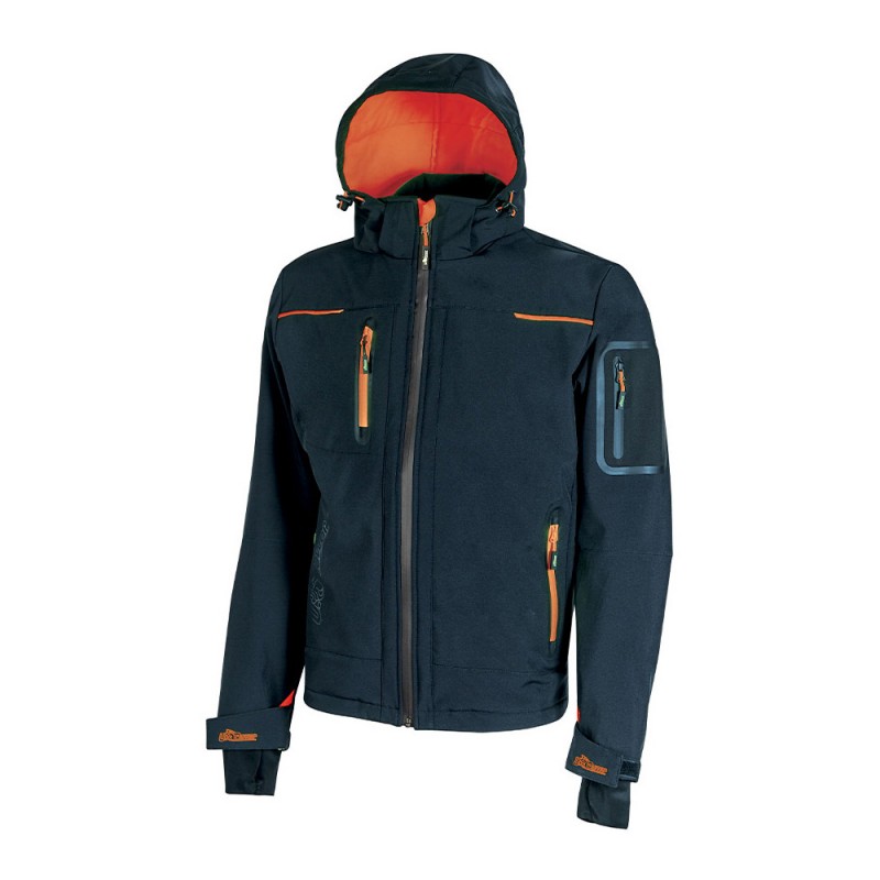 GIACCA IMPERMEABILE TG.2XL 320GR/MQ IN SOFTSHELL DEEP BLUE U-POWER SPACE