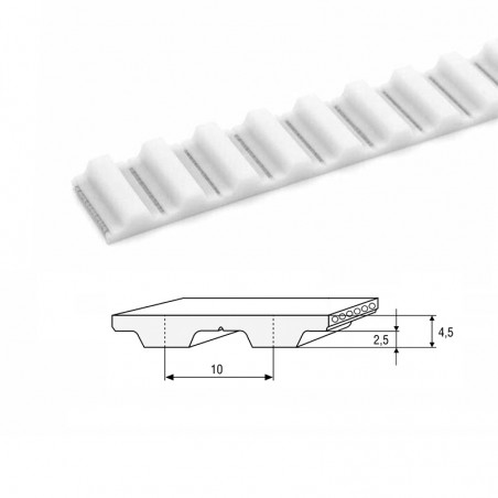 CINGHIA DENTATA POLIURETANO T10 MM 25 (PREZZO AL METRO) MEGALINEAR ST