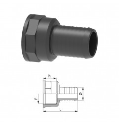 RACCORDO PORTAGOMMA DRITTO G1"1/4 F D.25 100525