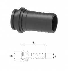 RACCORDO PORTAGOMMA DRITTO D.10 PER GIRELLO 1/2" 106210