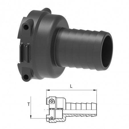 RACCORDO PORTAGOMMA DRITTO T1F D.13 1090113