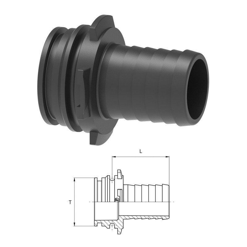 RACCORDO PORRTAGOMMA DRITTO T6M D.30 1091630