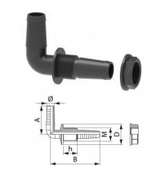 RACCORDO PASSAPARETE CURVO TUTTUNPEZZO G1/2" D.15 118215