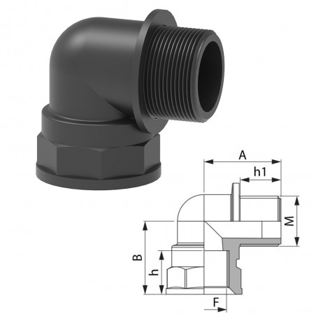 RACCORDO CURVO M-F 1"1/2 1262066