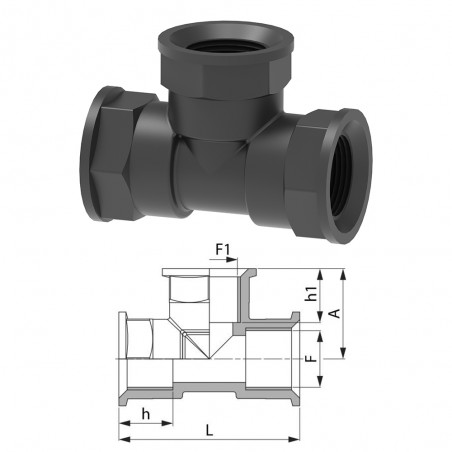 RACCORDO A T 1/2" F 1302020