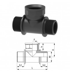 RACCORDO A T 1"1/4 M -1"1/4 F 132050