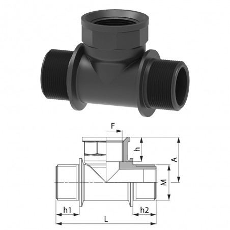 RACCORDO  T 1"F.-1"M.-1" M 1322040