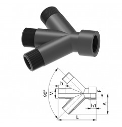 RACCORDO A 4 VIE 45 GRUPPO M-F DIAMETRO 1/2" 160120