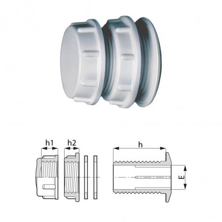 TAPPO SCARICO 3/4" COMPLETO BIANCO 220039B