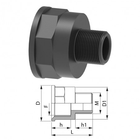 RIDUZIONE F-M 1/2"-1/4" 2452002