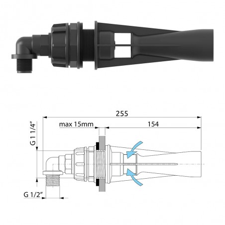 AGITATORE IDRAULICO CURVO UGELLO 2 5022032