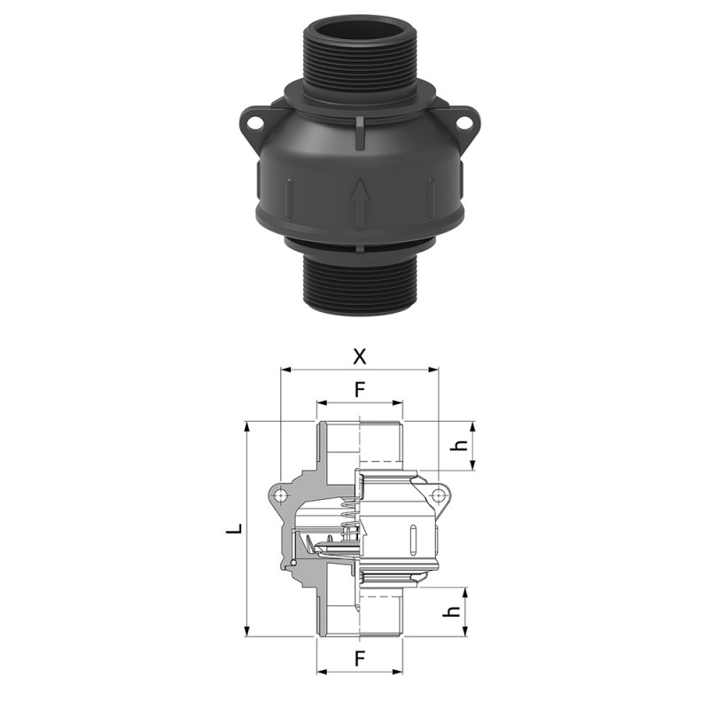 VALVOLA DI FONDO 1"1/4 M-1"1/4 M 5042015