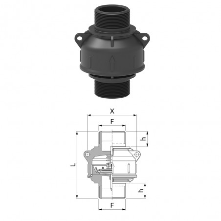 VALVOLA DI FONDO 1"1/4 M-1"1/4 M 5042015