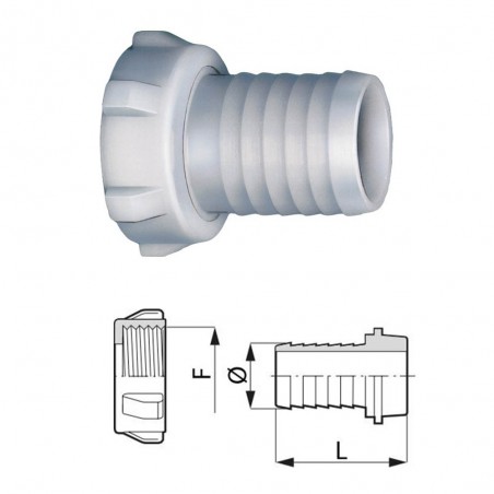 RACCORDO DRITTO D.22 + GIRELLO 42X3 626422.060