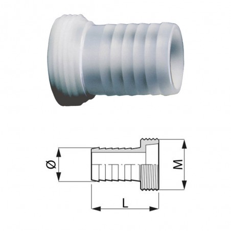 RACCORDO DRITTO D.25 FILETTO MASCHIO 42X3 628425.040