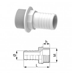 RACCORDO DRITTO 2" M D.60 NYLON 6292760