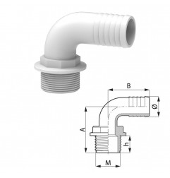 RACCORDO CURVO 3/8" M D.13 NYLON 6302113