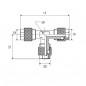 RACCORDO INTERMEDIO A T  A CALZAMENTO TUBO 8X6
