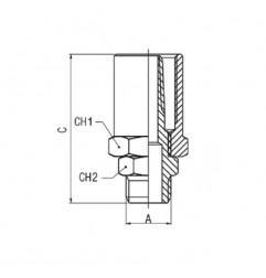 RACCORDO PORTAGOMMA M.1/4 TUBO 14X6