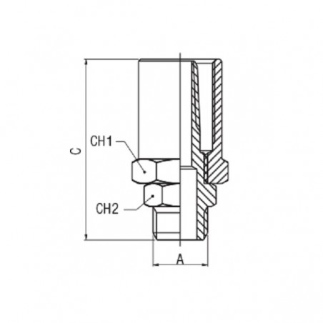 RACCORDO PORTAGOMMA M.1/4 TUBO 14X6