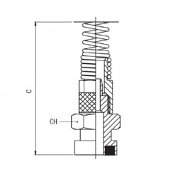 RACCORDO DRITTO A BAIONETTA CON DADO E MOLLA TUBO 6X4