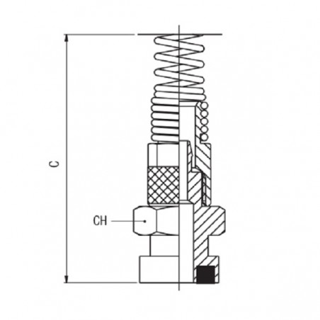 RACCORDO DRITTO A BAIONETTA CON DADO E MOLLA TUBO 6X4