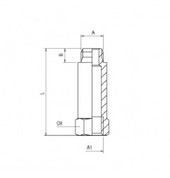 PROLUNGA CILINDRICA 1/4-1/4 L35