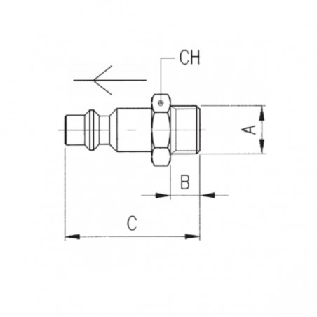 INNESTO ATTACCO M. 1/4" SERIE ITALIANA