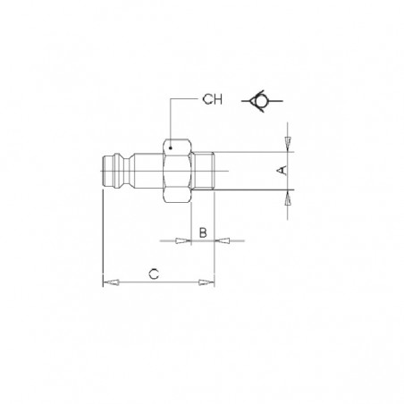 INNESTO MIGNON 1/8 MASCHIO DN5 CON OTTURATORE