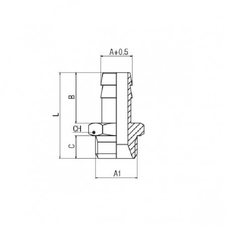 PORTAGOMMA M.1/4 CILINDRICO TUBO 6