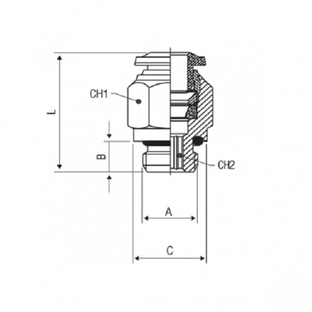 RACCORDO AUTOMATICO  M8X1 X T.4 C/GUARN. FKM