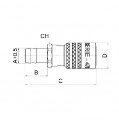 PRESA C/PORTAGOMMA SENZA OTTURATORE D.13MM X RAFFREDDAMENTO STAMPI