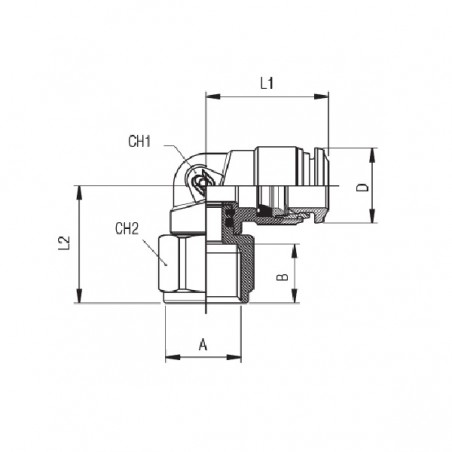 RACCORDO L AUTOMATICO F.1/4 GIREVOLE TUBO 6