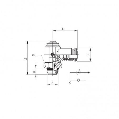 REGOLATORE ORIENTABILE M5XT.4 X CILINDRO UNID. CACCIAVITE