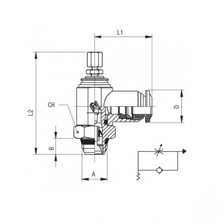 REGOLATORE ORIENTABILE 1/8 X T.4 X CILINDRO UNID. MANUALE