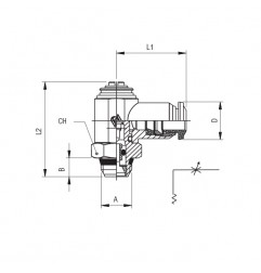 REGOLATORE ORIENTABILE 1/4XT6 X CILINDRO BIDIREZIONALE CACCIAVITE