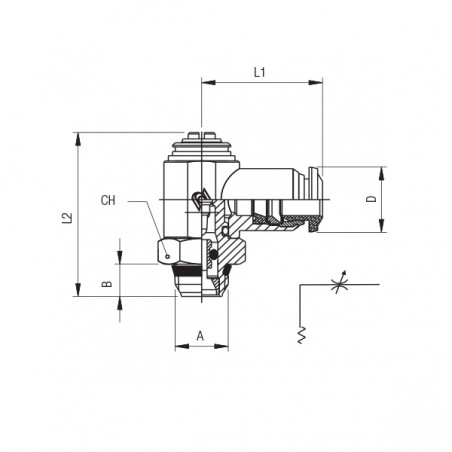 REGOLATORE ORIENTABILE 1/8XT8 X CILINDRO BIDIREZIONALE CACCIAVITE