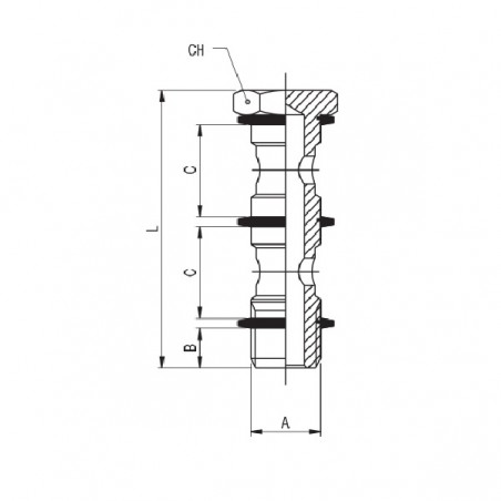 VITE CAVA DOPPIA C/ROND. NYLON 1/8"