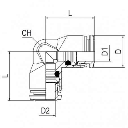 RACCORDO L AUTOMATICO T 8 TECNOPOLIMERO