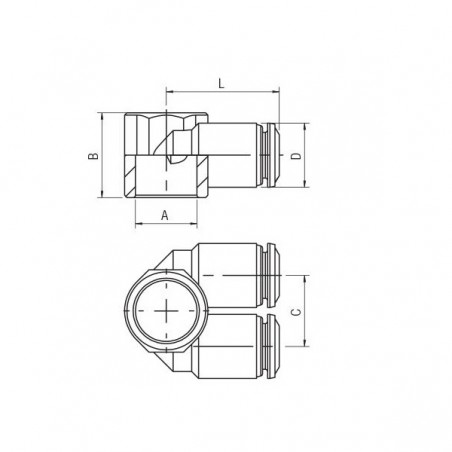 ANELLO A Y AUTOMATICO ORIENTABILE 1/8 TUBO 4 IN TECNOPOLIMERO (5/32-1/8)