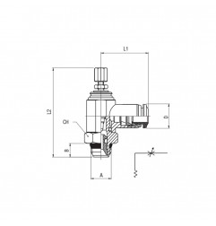 REGOLATORE ORIENTABILE 1/8XT6  BIDIREZIONALE MANUALE IN TECNOPOLIMERO