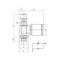 REGOLATORE ORIENTABILE M5XT.4 X VALVOLA UNID. CACCIAVITE IN TECNOPOLIMERO