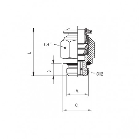 RACCORDO DIRITTO AUTOMATICO M.1/8 CILINDRICO TUBO 4 SPINTORE METALLO