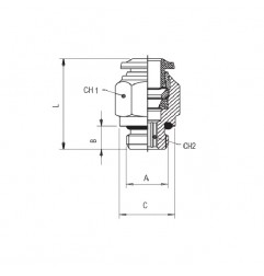 RACCORDO DIRITTO AUTOMATICO M.M5 CILINDRICO TUBO 6 SPINTORE METALLO