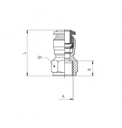 RACCORDO DIRITTO AUTOMATICO F.1/4 TUBO 6 SPINTORE METALLO