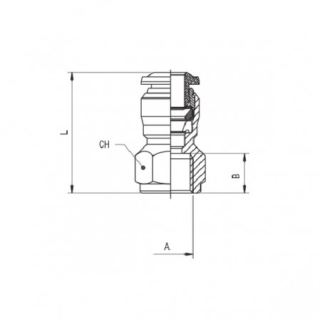 RACCORDO DIRITTO AUTOMATICO F.1/4 TUBO 8 SPINTORE METALLO