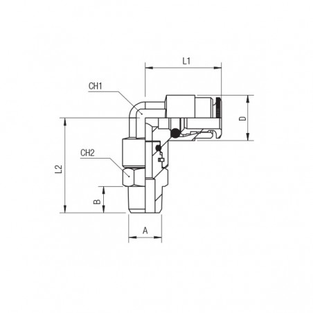 RACCORDO A L AUTOMATICO M.M6X1 CONICO GIREVOLE TUBO 4 ALTA PRESSIONE