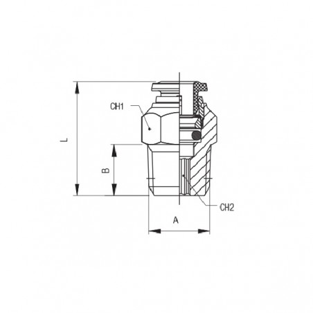 RACCORDO DIRITTO AUTOMATICO M.1/8 CONICO TUBO 8 INOX