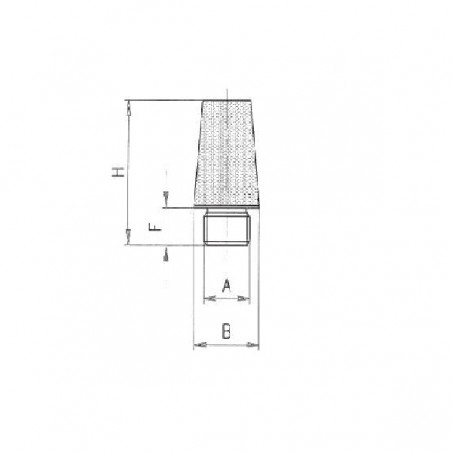 SILENZIATORE 1/8 50 MICRON IN OTTONE SINTERIZZATO TRONCO CONICO