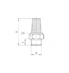 SILENZIATORE 1/2 50 MICRON IN OTTONE SINTERIZZATO TRONCO CONICO